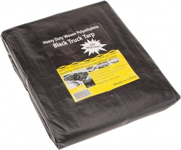 Value Collection - 16' Long x 12' Wide Polyethylene Tarp & Dust Cover - Black, Grommet, 11 to 12 mil Thickness - Exact Tool & Supply