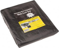 Value Collection - 16' Long x 12' Wide Polyethylene Tarp & Dust Cover - Black, Grommet, 11 to 12 mil Thickness - Exact Tool & Supply