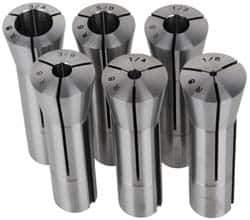 Lyndex - 6 Piece, 1/8" to 3/4" Capacity, R8 Collet Set - Increments of 1/8 Inch - Exact Tool & Supply