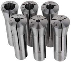 Lyndex - 6 Piece, 1/8" to 3/4" Capacity, R8 Collet Set - Increments of 1/8 Inch - Exact Tool & Supply