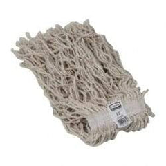 Rubbermaid - 1" White Head Band, Medium Cotton #20 Size Cut End Mop Head - 4 Ply, Side Loading Connection, Use for General Purpose - Exact Tool & Supply