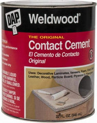 DAP - 32 oz Can Tan Contact Adhesive - 15 min Working Time, Bonds to Cardboard, Concrete, Metal, Paper, Particle Board, Rubber & Wood - Exact Tool & Supply