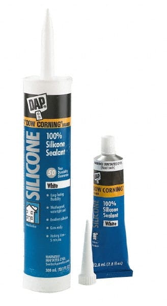 DAP - 2.8 oz Tube White RTV Silicone Joint Sealant - Exact Tool & Supply