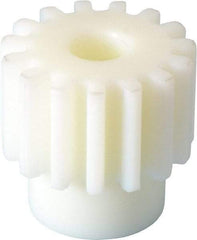 Poly Hi Solidur - 10 Pitch, 1-1/2" Pitch Diam, 1.7" OD, 15 Tooth Spur Gear - 1" Face Width, 1/2" Bore Diam, 1-7/32" Hub Diam, 14.5° Pressure Angle, Nylon - Exact Tool & Supply