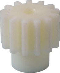 Poly Hi Solidur - 12 Pitch, 1.083" Pitch Diam, 1-1/4" OD, 13 Tooth Spur Gear - 3/4" Face Width, 1/4" Bore Diam, 13/16" Hub Diam, 14.5° Pressure Angle, Nylon - Exact Tool & Supply