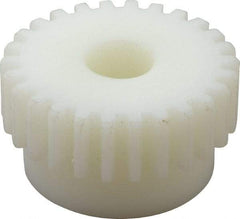 Poly Hi Solidur - 16 Pitch, 1-5/8" Pitch Diam, 1-3/4" OD, 26 Tooth Spur Gear - 1/2" Face Width, 1/2" Bore Diam, 1-7/16" Hub Diam, 14.5° Pressure Angle, Nylon - Exact Tool & Supply