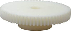 Poly Hi Solidur - 16 Pitch, 4" Pitch Diam, 4-1/8" OD, 64 Tooth Spur Gear - 1/2" Face Width, 1/2" Bore Diam, 2" Hub Diam, 14.5° Pressure Angle, Nylon - Exact Tool & Supply