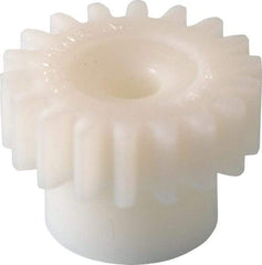 Poly Hi Solidur - 24 Pitch, 3/4" Pitch Diam, 0.833" OD, 18 Tooth Spur Gear - 1/4" Face Width, 3/16" Bore Diam, 35/64" Hub Diam, 20° Pressure Angle, Acetal - Exact Tool & Supply