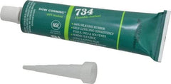 Dow Corning - 3 oz Tube Clear RTV Silicone Joint Sealant - -85 to 356°F Operating Temp, 13 min Tack Free Dry Time, 24 hr Full Cure Time, Series 734 - Exact Tool & Supply