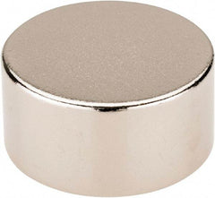 Mag-Mate - 3/4" Diam x 3/8" High Neodymium Rare Earth Magnet - 13.5 Lb Max Capacity, 200°F Max, Nickel Plated - Exact Tool & Supply