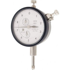 Mitutoyo - 1/2" Range, 0-10 Dial Reading, 0.0001" Graduation Dial Drop Indicator - 2-9/32" Dial, 0.01" Range per Revolution, 0.0008" Accuracy, Revolution Counter - Exact Tool & Supply