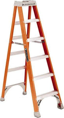 Louisville - 3 Steps, 4' High, Type IA Rating, Fiberglass Step Ladder - 300 Lb Capacity, 19-9/16" Base Width - Exact Tool & Supply
