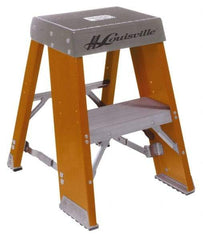 Louisville - 3 Steps, 3' High, Type IA Rating, Fiberglass Step Stand - 300 Lb Capacity, 19-11/16" Base Width - Exact Tool & Supply