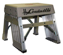 Louisville - 1 Step, 1' High, Type IA Rating, Aluminum Step Stand - 300 Lb Capacity, 15-11/16" Base Width - Exact Tool & Supply