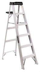 Louisville - 7 Steps, 8' High, Type IA Rating, Aluminum Step Ladder - 300 Lb Capacity, 24-5/8" Base Width - Exact Tool & Supply