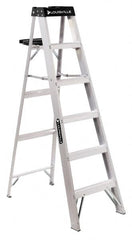 Louisville - 9 Steps, 10' High, Type IA Rating, Aluminum Step Ladder - Exact Tool & Supply
