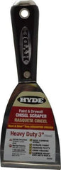 Hyde Tools - 3" Wide Carbon Steel Putty Knife - Stiff, Nylon/Hammerhead Handle - Exact Tool & Supply