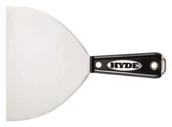Hyde Tools - 4" Wide Stainless Steel Taping Knife - Flexible, Nylon Handle, 8-1/8" OAL - Exact Tool & Supply