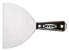 Hyde Tools - 4" Wide Stainless Steel Taping Knife - Flexible, Nylon Handle, 8-1/8" OAL - Exact Tool & Supply