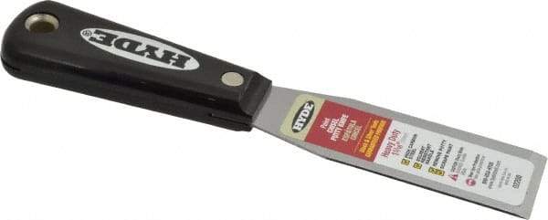 Hyde Tools - 1-5/16" Wide Steel Taping Knife - Stiff, Nylon Handle, 7-3/4" OAL - Exact Tool & Supply