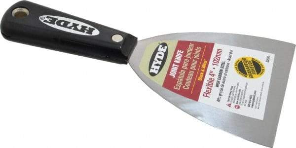 Hyde Tools - 4" Wide Carbon Steel Taping Knife - Flexible, Nylon Handle, 8" OAL - Exact Tool & Supply