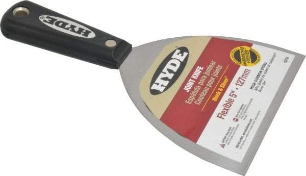 Hyde Tools - 5" Wide Carbon Steel Taping Knife - Flexible, Nylon Handle, 8-1/4" OAL - Exact Tool & Supply