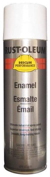 Rust-Oleum - White, 15 oz Net Fill, Flat, Enamel Spray Paint - 14 Sq Ft per Can, 15 oz Container, Use on Rust Proof Paint - Exact Tool & Supply