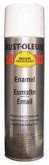 Rust-Oleum - Fleet White, 15 oz Net Fill, Gloss, Enamel Spray Paint - 14 Sq Ft per Can, 15 oz Container, Use on Rust Proof Paint - Exact Tool & Supply