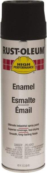 Rust-Oleum - Black, 15 oz Net Fill, Flat, Enamel Spray Paint - 14 Sq Ft per Can, 15 oz Container, Use on Rust Proof Paint - Exact Tool & Supply