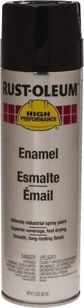 Rust-Oleum - Black, 15 oz Net Fill, Gloss, Enamel Spray Paint - 14 Sq Ft per Can, 15 oz Container, Use on Rust Proof Paint - Exact Tool & Supply