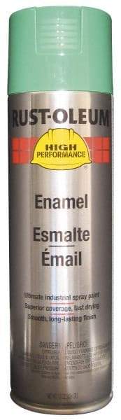 Rust-Oleum - Safety Green, 15 oz Net Fill, Gloss, Enamel Spray Paint - 14 Sq Ft per Can, 15 oz Container, Use on Rust Proof Paint - Exact Tool & Supply