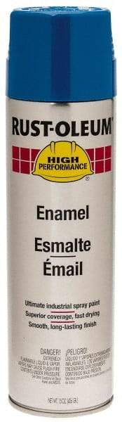 Rust-Oleum - Safety Blue, 15 oz Net Fill, Gloss, Enamel Spray Paint - 14 Sq Ft per Can, 15 oz Container, Use on Rust Proof Paint - Exact Tool & Supply