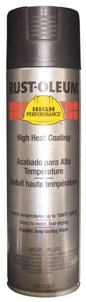 Rust-Oleum - Black, 15 oz Net Fill, Flat, High-Heat Spray Paint - 14 Sq Ft per Can, 15 oz Container - Exact Tool & Supply