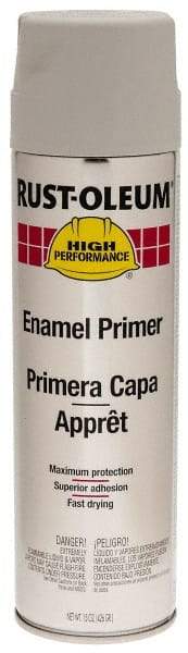 Rust-Oleum - 15 oz Flat Gray Enamel Spray Primer - 14 Sq Ft Coverage - Exact Tool & Supply