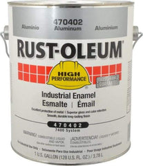 Rust-Oleum - 1 Gal Aluminum Gloss Finish Industrial Enamel Paint - Interior/Exterior, Direct to Metal, <450 gL VOC Compliance - Exact Tool & Supply