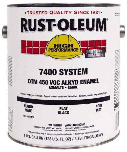 Rust-Oleum - 1 Gal Yellow (Old Caterpillar) Gloss Finish Industrial Enamel Paint - Interior/Exterior, Direct to Metal, <450 gL VOC Compliance - Exact Tool & Supply