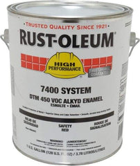 Rust-Oleum - 1 Gal Safety Red Gloss Finish Industrial Enamel Paint - Interior/Exterior, Direct to Metal, <450 gL VOC Compliance - Exact Tool & Supply