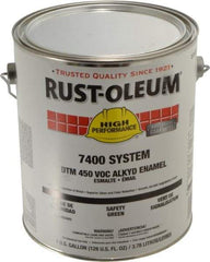 Rust-Oleum - 1 Gal Safety Green Gloss Finish Industrial Enamel Paint - Interior/Exterior, Direct to Metal, <450 gL VOC Compliance - Exact Tool & Supply