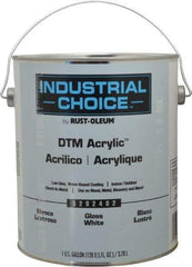 Rust-Oleum - 1 Gal White Gloss Finish Alkyd Enamel Paint - Interior/Exterior, Direct to Metal, <250 gL VOC Compliance - Exact Tool & Supply