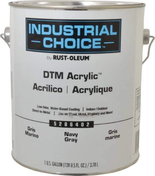 Rust-Oleum - 1 Gal Navy Gray Semi Gloss Finish Alkyd Enamel Paint - Interior/Exterior, Direct to Metal, <250 gL VOC Compliance - Exact Tool & Supply