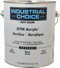 Rust-Oleum - 1 Gal Navy Gray Semi Gloss Finish Alkyd Enamel Paint - Interior/Exterior, Direct to Metal, <250 gL VOC Compliance - Exact Tool & Supply