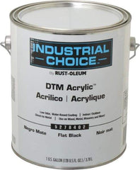 Rust-Oleum - 1 Gal Black Flat Finish Acrylic Enamel Paint - Interior/Exterior, Direct to Metal, <250 gL VOC Compliance - Exact Tool & Supply