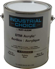 Rust-Oleum - 1 Gal Safety Blue Semi Gloss Finish Alkyd Enamel Paint - Interior/Exterior, Direct to Metal, <250 gL VOC Compliance - Exact Tool & Supply