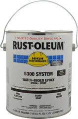 Rust-Oleum - 1 Gal High Gloss Silver Gray Water-Based Epoxy - 200 to 350 Sq Ft/Gal Coverage, <250 g/L VOC Content - Exact Tool & Supply