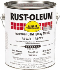 Rust-Oleum - 1 Gal Gloss Navy Gray Epoxy Mastic - 100 to 225 Sq Ft/Gal Coverage, <340 g/L VOC Content, Direct to Metal - Exact Tool & Supply
