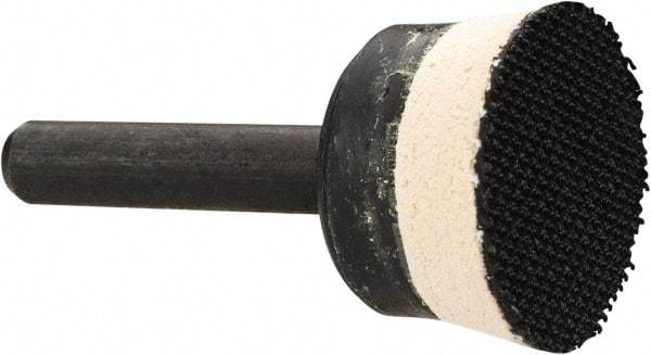 AutoQuip - 1" Diam Hook & Loop Disc Backing Pad - 1/4" Shank Diam, Medium Density, 25,000 RPM - Exact Tool & Supply