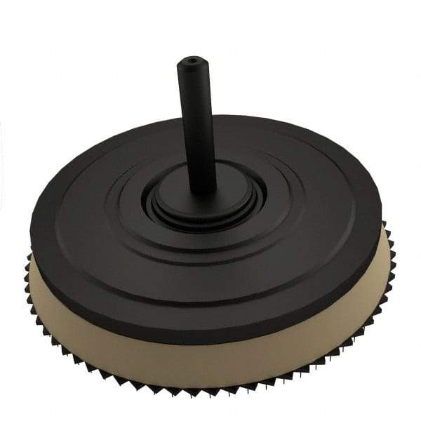 AutoQuip - 3" Diam Hook & Loop Disc Backing Pad - 1/4" Shank Diam, Medium Density, 18,000 RPM - Exact Tool & Supply