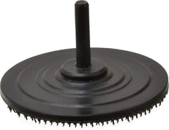 AutoQuip - 3" Diam Hook & Loop Disc Backing Pad - 1/4" Shank Diam, Firm Density, 18,000 RPM - Exact Tool & Supply