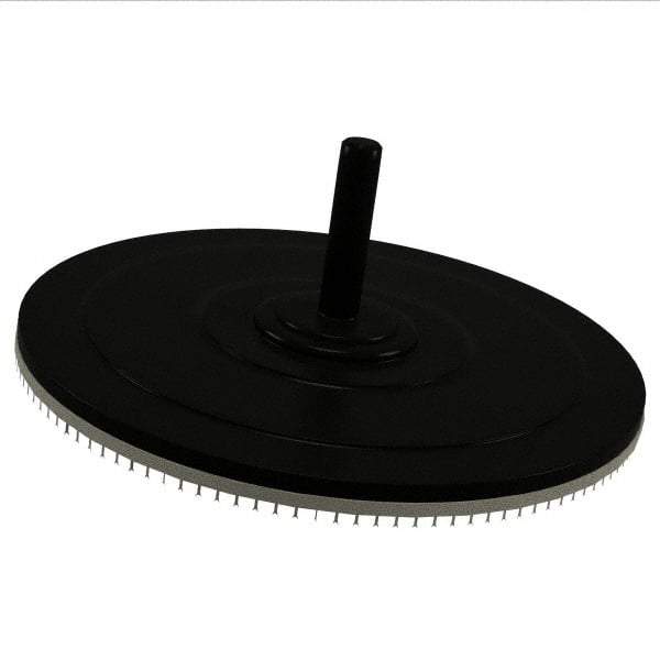 AutoQuip - 4" Diam Hook & Loop Disc Backing Pad - 1/4" Shank Diam, Firm Density, 14,000 RPM - Exact Tool & Supply