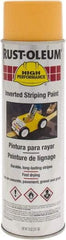Rust-Oleum - 18 fl oz Yellow Striping Paint - 275' to 300' Coverage at 3" Wide, Solvent-Based Formula - Exact Tool & Supply